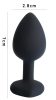 Sunfo Silicone Anal Plug with Heart Gem (Black & Purple)