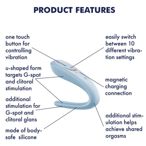 Satisfyer Double Classic - (blue) couples vibrator